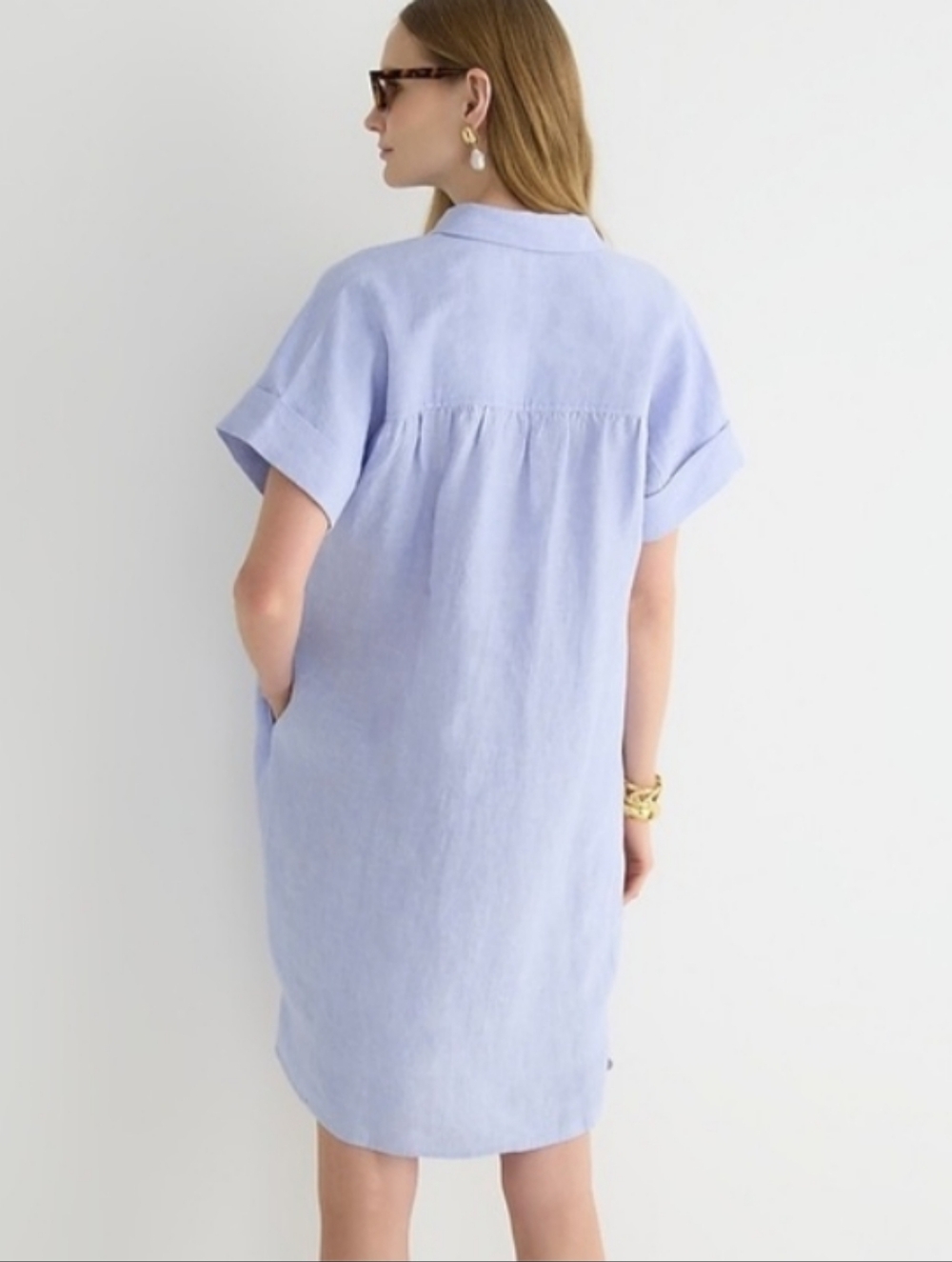 BAIRD MCNUTT J. CREW Irish Linen Chambray Shirt Dress | M - Picture 3 of 11